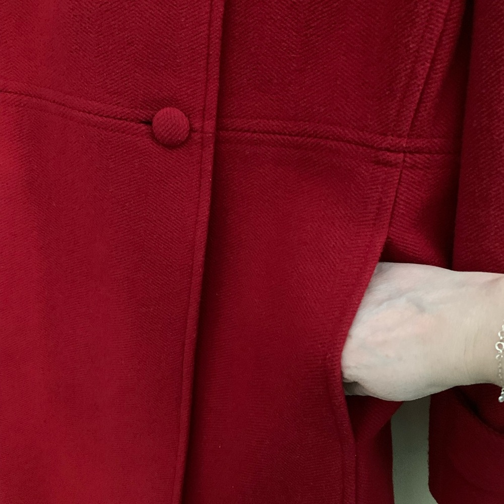 Talbots red wool blend tailored coat . Size 12 - Picture 8 of 16